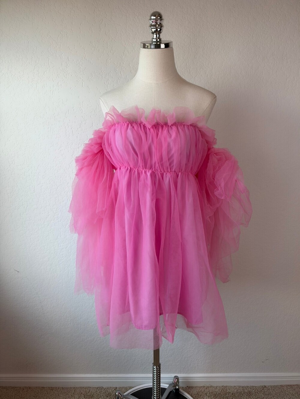 Pink Tulle Off The Shoulder Fairy Halloween Dress size Medium Kawaii Cute Core